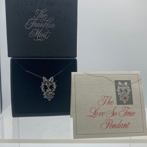 Sterling Silver Ruby Love So True Pendant Necklace Franklin Mint Christmas